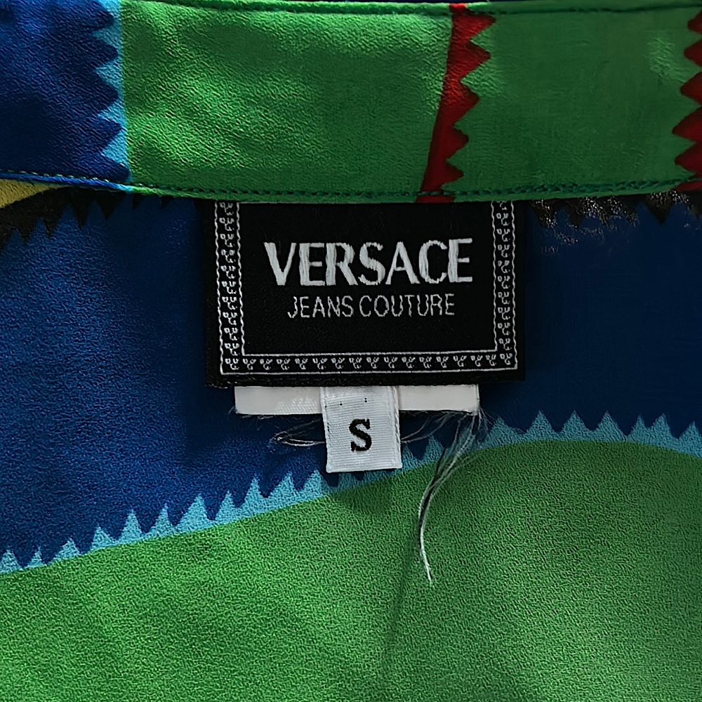 Versace Jeans Couture Colorful Abstract Pattern Long Sleeve Shirt Top **Sz S** - Picture 6 of 6